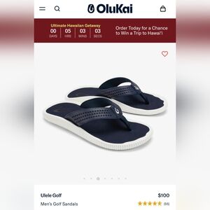 OluKai Ulele Golf Sandals Men's Size 13 Excellent Condition!